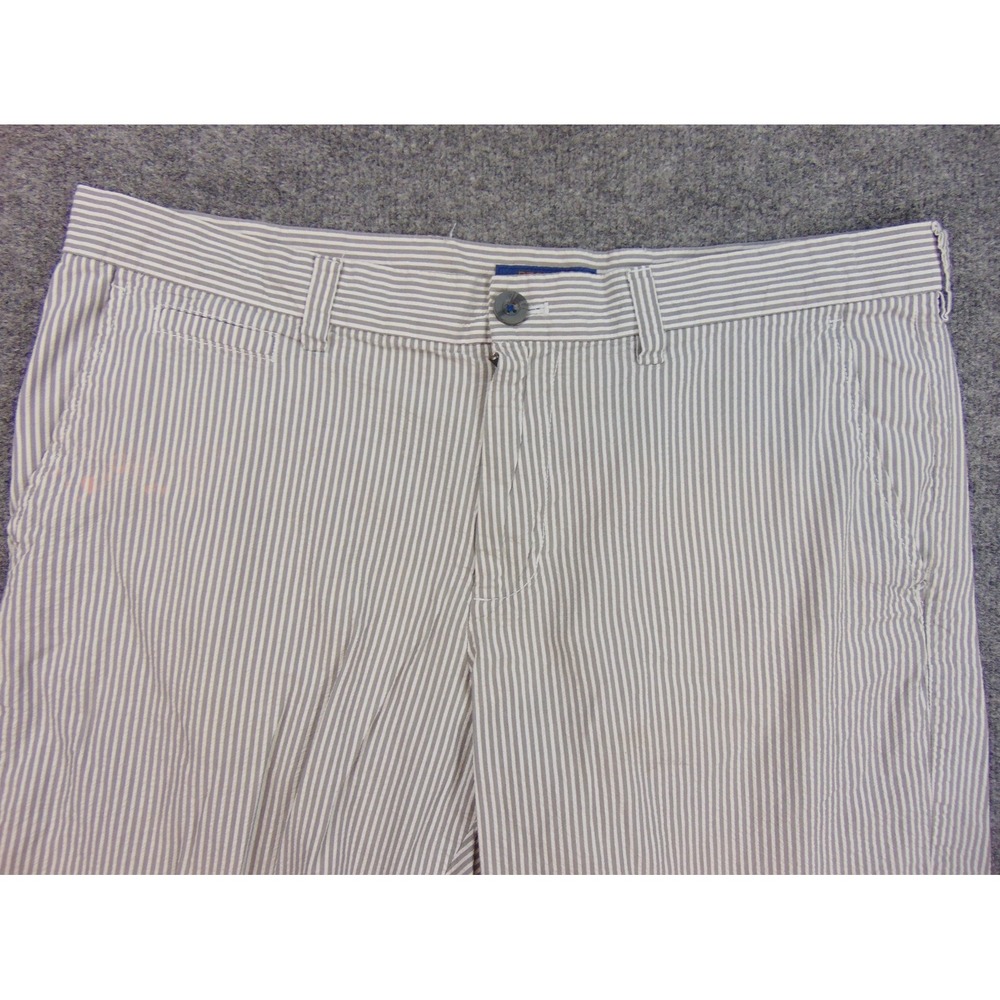 Broletto‎ Shorts Mens 36 Seersucker Gray White Striped Preppy Coastal Summer - Picture 5 of 9